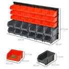 DURHAND 30 Cubbie On-Wall Storage Board Tool Screw Organiser Garage Workshop DIY Container w/ Screw Kit Tool Equipment Tidy - anydaydirect