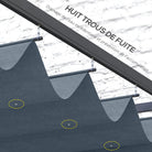 Outsunny Pergola Roof, Retractable Sun Shade Cover for 2.85 x 2m Pergola, UV30+ Protected, Dark Grey - anydaydirect