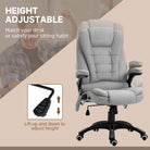 Vinsetto Office Chair, Ergonomic Desk Chair with 6-Point Massage and Back Heated, Linen-Feel Fabric Computer Gaming Chair with Arms, Lumbar Support, Light Grey - anydaydirect