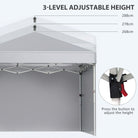Outsunny 3 x 3 m Pop Up Gazebo, UPF 30+ Party Tent with 2 Sidewalls, Weight Bags and Wheeled Bag, Light Grey - anydaydirect