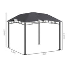 Outsunny 3x3(m) Outdoor Gazebo Garden Gazebo Pavilion Sunshade Canopy Tent with Steel Frame, Grey - anydaydirect