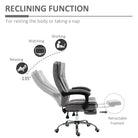 Vinsetto Home Office Chair Microfibre Desk Chair with Reclining Function Armrests Swivel Wheels Footrest Grey - anydaydirect