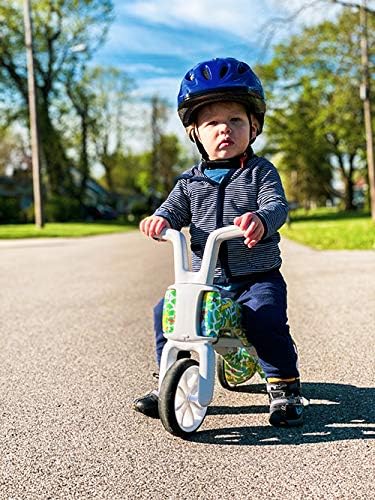 Chillafish Bunzi gradual balance bike and tricycle, 2-in-1 ride on toy for 1-3 year old, combines toddler tricycle and adjustable lightweight balance bike in one, silent non-marking wheels, Fad Graffiti - anydaydirect