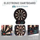 HOMCOM Electronic Hanging Dartboard LED Digital Score Set 27 Games and 202 Variations with 12 Soft Tip Darts - anydaydirect