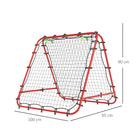 HOMCOM Double Sided Football Rebounder Net, Football Rebound Goal with Five Adjustable Angles, Red - anydaydirect