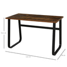 HOMCOM Computer Table, Writing Desk with Steel Frame and Wood Top, Industrial Home Study Table, 115 x 58 x 74.5cm, Rustic Brown and Black - anydaydirect