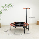 SPORTNOW 45" Rebounder Trampoline for Adults, Quiet Bungee Rebounder with LED Lights and Adjustable Handle, Orange - anydaydirect