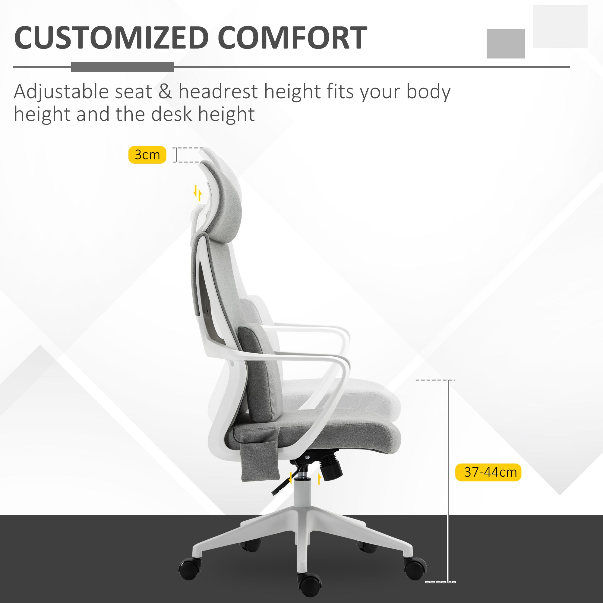 Vinsetto Massage Pillow Office Chair - Grey - anydaydirect