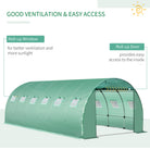Outsunny 6 x 3 x 2m Greenhouse Replacement Cover ONLY Winter Garden Plant PE Cover for Tunnel Walk-in Greenhouse with Roll-up Windows Door Outdoor, Green - anydaydirect
