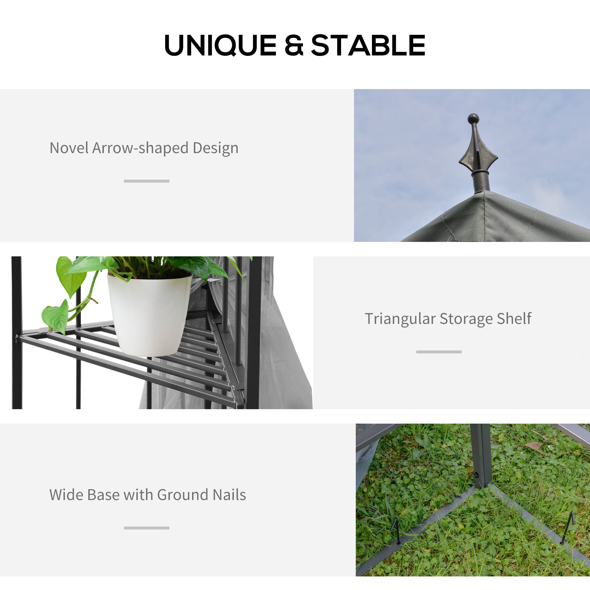 Outsunny 3(M)x3(M) Garden Gazebo Double Top Outdoor Canopy Patio Event Party Wedding Tent Backyard Sun Shade with Netting - Grey - anydaydirect