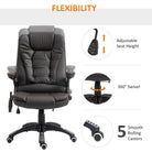 HOMCOM Executive Office Chair with Massage and Heat, High Back PU Leather Massage Office Chair with Adjustable Height, Brown - anydaydirect