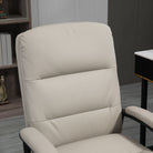 Vinsetto Office Chair, PU Leather Computer Desk Chair Office Chair with Adjustable Height and Swivel Rolling Wheels for Work Study, Light Grey - anydaydirect