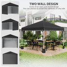 Outsunny 3 x 3 (M) Pop Up Gazebo Event Shelter, Height Adjustable Party Tent with 3 Sidewalls, Weight Bags and Wheeled Bag - anydaydirect
