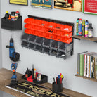 DURHAND 30 Cubbie On-Wall Storage Board Tool Screw Organiser Garage Workshop DIY Container w/ Screw Kit Tool Equipment Tidy - anydaydirect