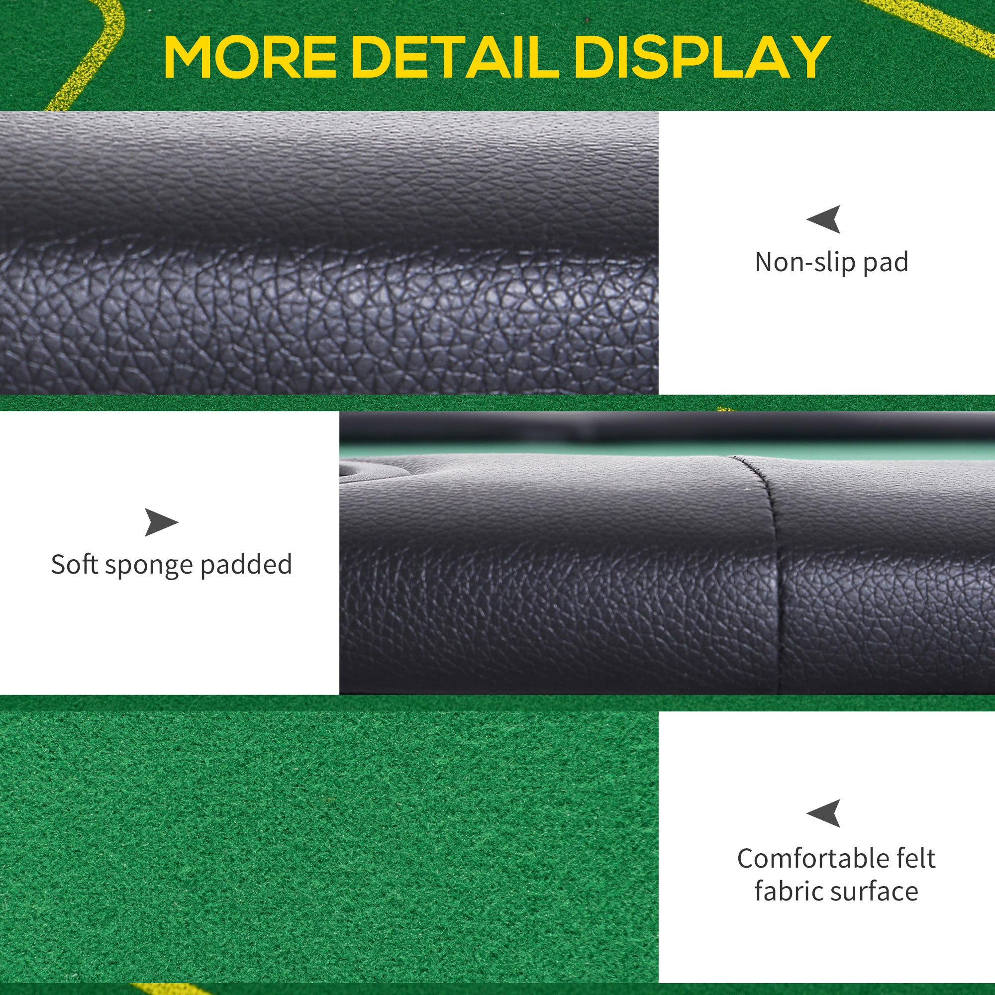 SPORTNOW Foldable Poker Mat, 10-Player Table Top with Cup Holder, Carry Bag - Green - anydaydirect
