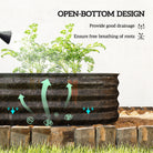 Outsunny Galvanised Raised Garden Bed, Metal Planter Box with Safety Edging, for Flowers, Herbs, Succulents, Black - anydaydirect