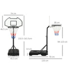 HOMCOM 94-123cm Adjustable Height Basketball Hoop and Stand - anydaydirect