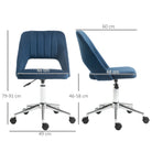 Vinsetto Armless Velvet-Feel Office Chair - Dark Blue - anydaydirect