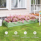 Outsunny Metal Raised Garden Bed Planter Box Outdoor Planters for Growing Flowers, Herbs, Green, Light Green - anydaydirect