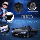 HOMCOM Audi Licensed 12V Kids Electric Ride-On, with Remote Control, Suspension System, Lights, Music, Motor - Black - anydaydirect