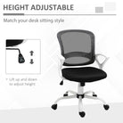 Vinsetto Office Chair Mesh Swivel Desk Chair with Lumbar Back Support Adjustable Height Armrests Black - anydaydirect