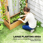 Outsunny Fir Wood 110 x 44 cm Planter and Trellis Garden Bed - anydaydirect