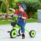 AIYAPLAY Children's Trike, Adjustable Seat Tricycle with Basket and Bell, Suitable for Ages 2-5 Years, Green - anydaydirect