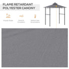 Outsunny 2.5M (8ft) New Double-Tier BBQ Gazebo Grill Canopy Barbecue Tent Shelter Patio Deck Cover - Grey - anydaydirect