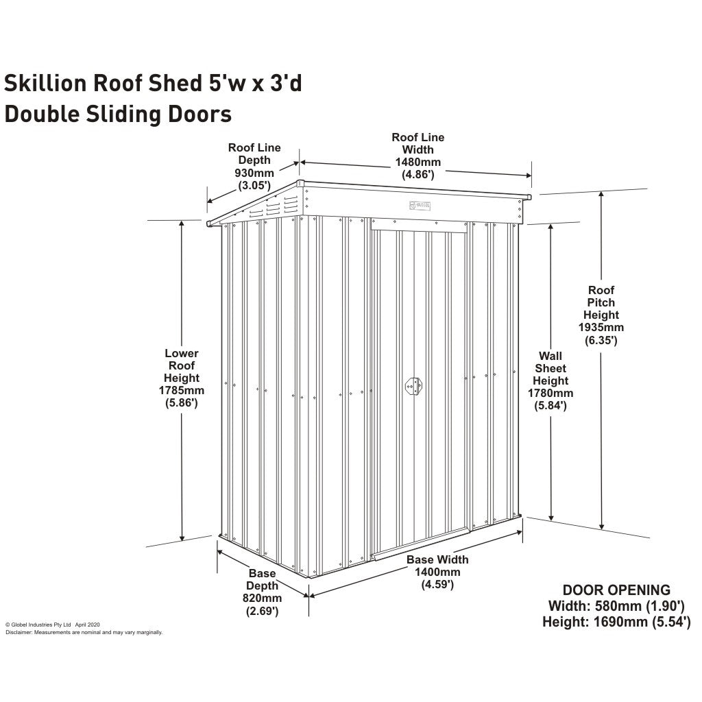 5x3ft Green Metal Garden Shed - Durable & Stylish Storage Solution - anydaydirect