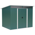 Outsunny Pent Roofed Metal Garden Shed House Hut Gardening Tool Storage w/ Ventilation 260L x 194W x 200H cm - anydaydirect