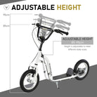 HOMCOM Youth Scooter Front and Rear Caliper Dual Brakes 12-Inch Inflatable Front Wheel Ride On Toy For Age 5+ - anydaydirect