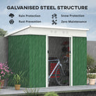 Outsunny 7.6 x 4.3ft Garden Storage Shed w/ Sliding Door Ventilation Window Sloped Roof Gardening Tool Storage Green - anydaydirect