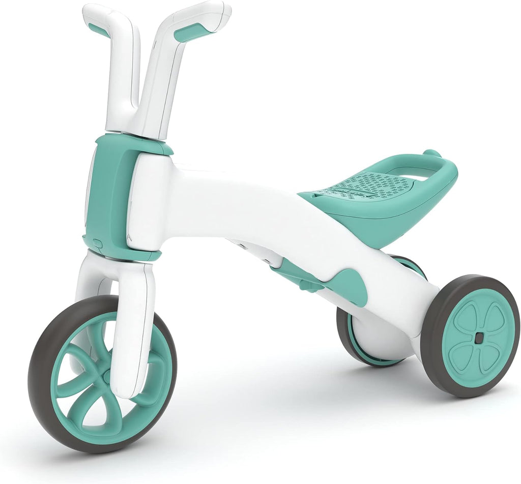 Chillafish Bunzi gradual balance bike and tricycle, 2-in-1 ride on toy for 1-3 year old, combines toddler tricycle and adjustable lightweight balance bike in one, silent non-marking wheels, Mint - anydaydirect