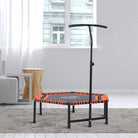 HOMCOM Mini Trampoline W/Adjustable Handle Bar - Black/Orange - anydaydirect