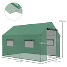 Outsunny Polyethylene Walk-in Polytunnel Greenhouse, 2 x 3(m), Green - anydaydirect