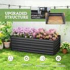 Outsunny Raised Beds for Garden, Galvanised Steel Outdoor Planters with Multi-reinforced Rods, 180 x 90 x 59 cm, Black - anydaydirect