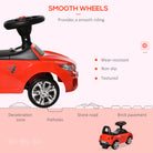 HOMCOM Toddler Ride-On Racer: Foot-to-Floor Slider with Sounds, Lights & Storage, Big Wheel, Crimson Red - anydaydirect