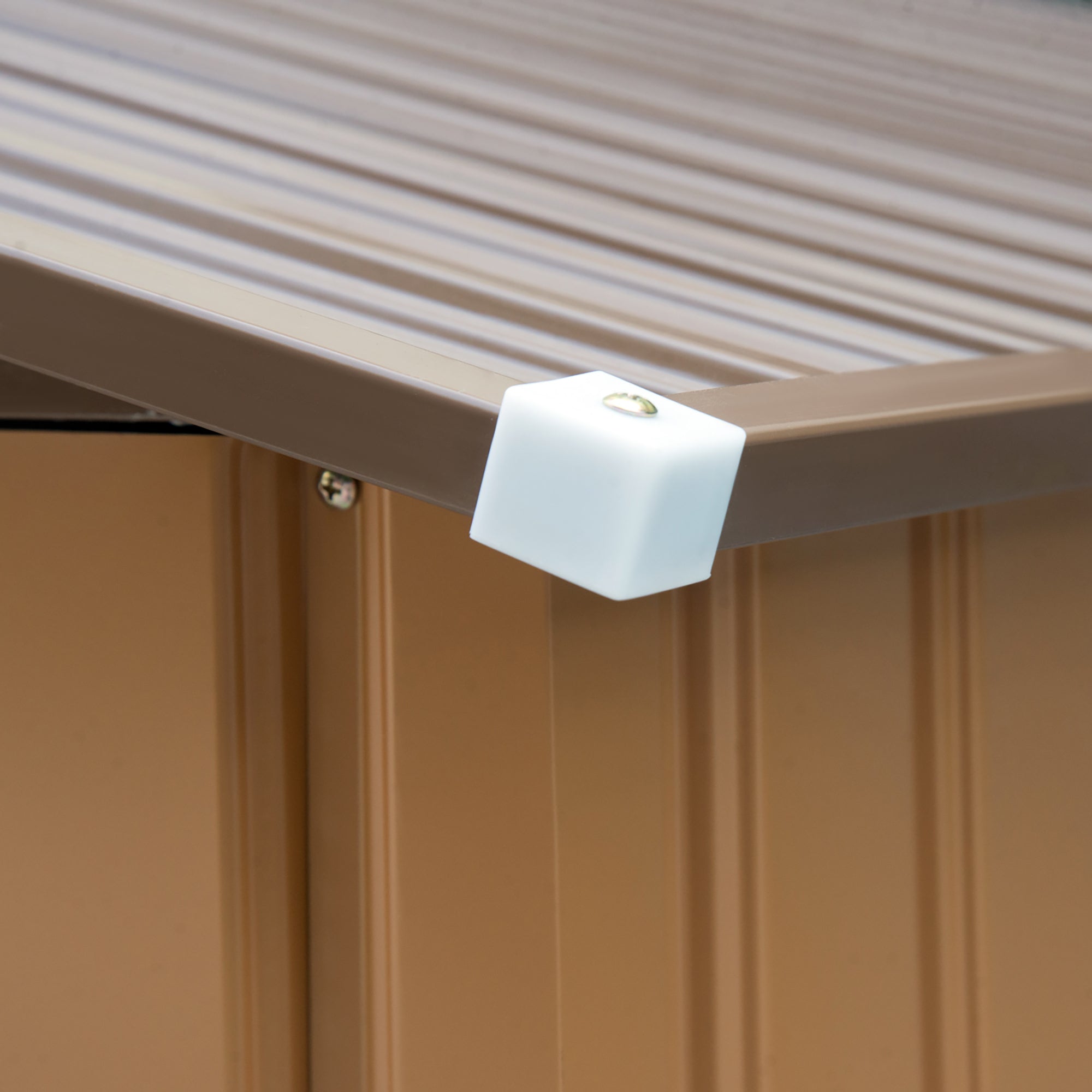 Outsunny 9 x 6FT Garden Metal Storage Shed Outdoor Storage Shed with Foundation Ventilation & Doors, Yellow - anydaydirect