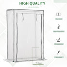 Outsunny 100 x 50 x 150cm Tomato Greenhouse with Roll-up Door, Mini Greenhouse with PE Cover, Outdoor Grow House Small Green House for Yard, Balcony, Garden, White - anydaydirect