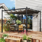 Outsunny 3 x 3(m) Garden Pergola with Retractable Roof and Magnetic Fixture, Outdoor Gazebo Pergola Kit Sun Shade Canopy, UPF30+, 80mm Metal Column, Grey - anydaydirect