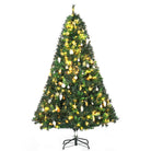 HOMCOM 1.8m 6ft Pre Lit Christmas Tree 200 LED Xmas Tree Holiday Décor with Decorative Balls Ornament Metal Stand - anydaydirect