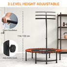 HOMCOM Mini Round Steel Frame Trampoline w/ Adjustable Handle, Orange - anydaydirect