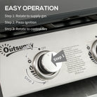 Outsunny 3 Burner Gas Plancha BBQ Grill with Lid, Black - anydaydirect