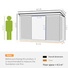 Outsunny Pent Roofed Metal Garden Shed House Hut Gardening Tool Storage w/ Ventilation 260L x 194W x 200H cm - anydaydirect