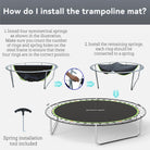 SPORTNOW Trampoline Replacement Mat with Spring Pull Tool, 54 V-Hooks, for 10ft Trampoline using 14cm Springs, Green - anydaydirect