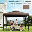 Outsunny 3x3 m Double-Tier Canopy Top Replacement-Coffee - anydaydirect