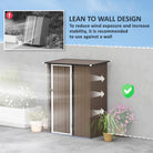 Outsunny  5ft x 3ft Garden Metal Storage Shed, Outdoor Tool Shed with Sloped Roof, Lockable Door for Equipment, Bikes, Brown - anydaydirect
