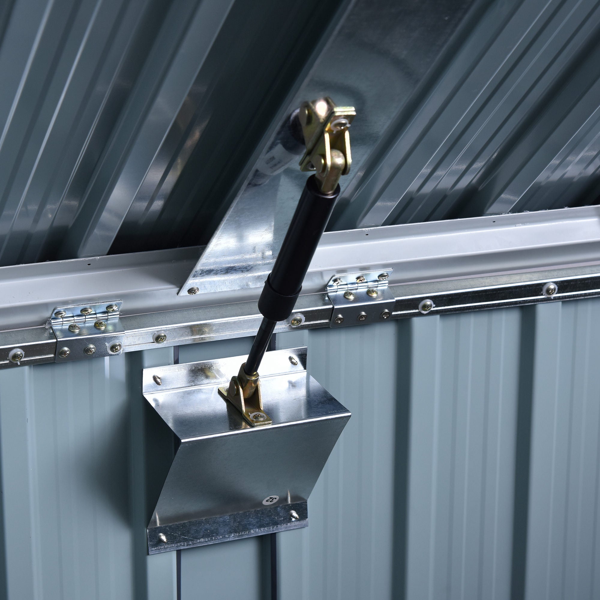 Outsunny 5ft x 3ft Garden 2-Bin Corrugated Steel Rubbish Storage Shed w/ Locking Doors Lid Outdoor Hygienic Dustbin Unit Garbage Trash Cover - anydaydirect