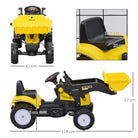 HOMCOM Pedal Go Kart Ride On Excavator W/ Front Loader Digger Four Wheels Child Toy, for 3 Years Old - anydaydirect