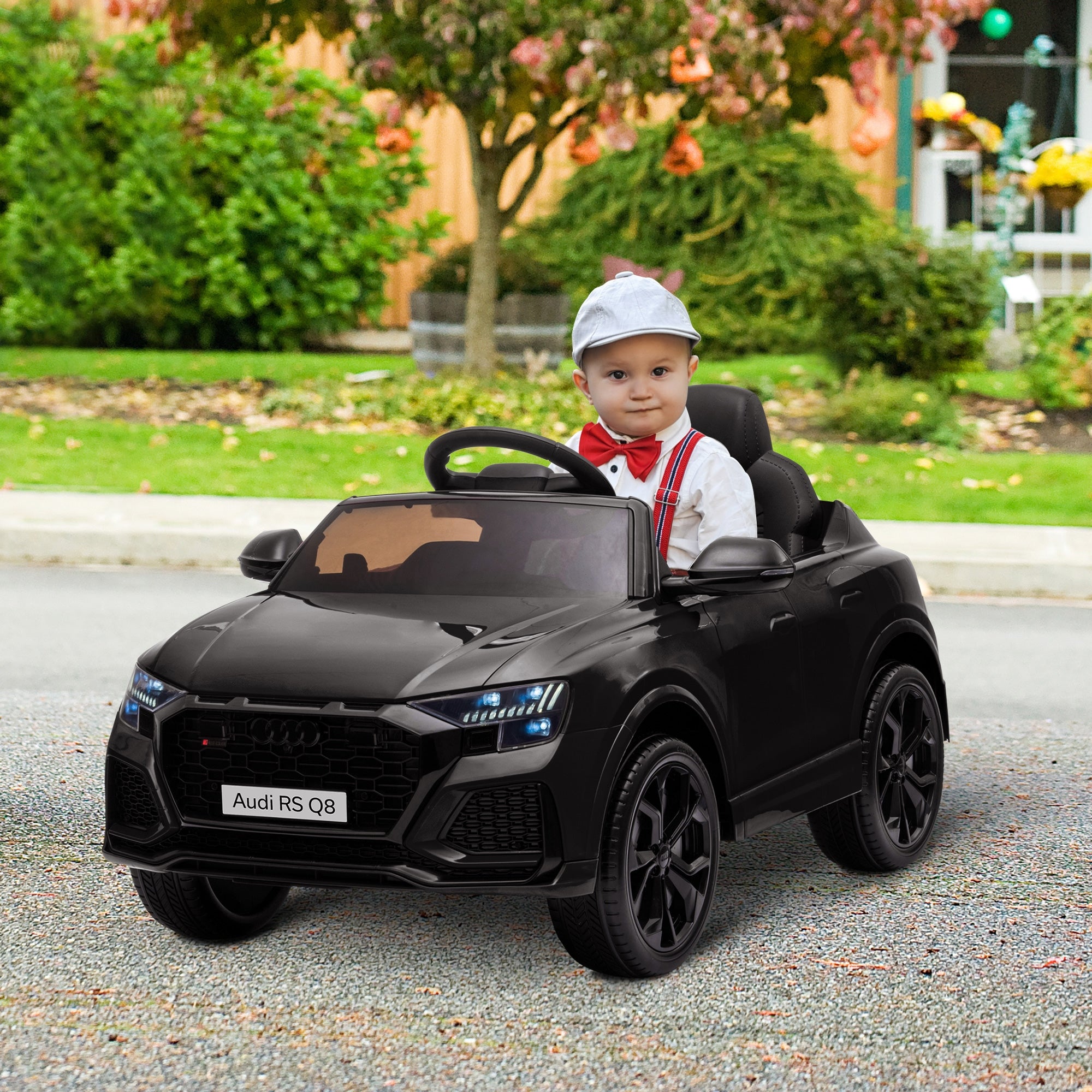 Kids Electric Ride On Car HOMCOM 6V Audi RS Q8 Licensed Electric Car for Kids, Remote Control, Music & Lights, Jet Black - anydaydirect